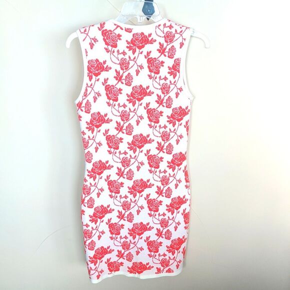 Rose pattern Orange and White Dress - Picture 4 of 7